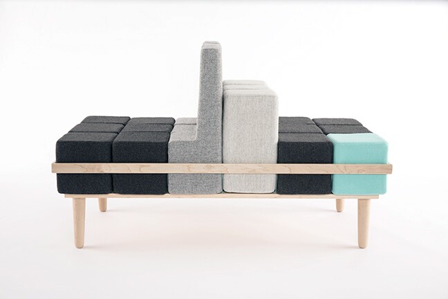 In this configuration the Bloc'd Sofa could be used for two people sitting back-to-back