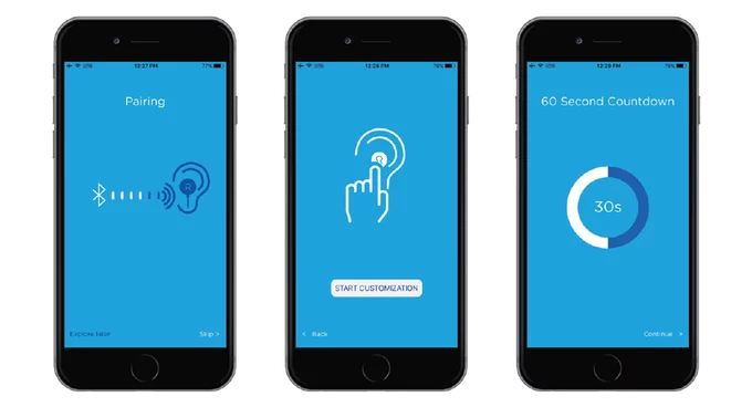 When "start" is pressed on a companion app, a signal is sent to the earphones that causes a specially-formulated nano-composite gel to harden