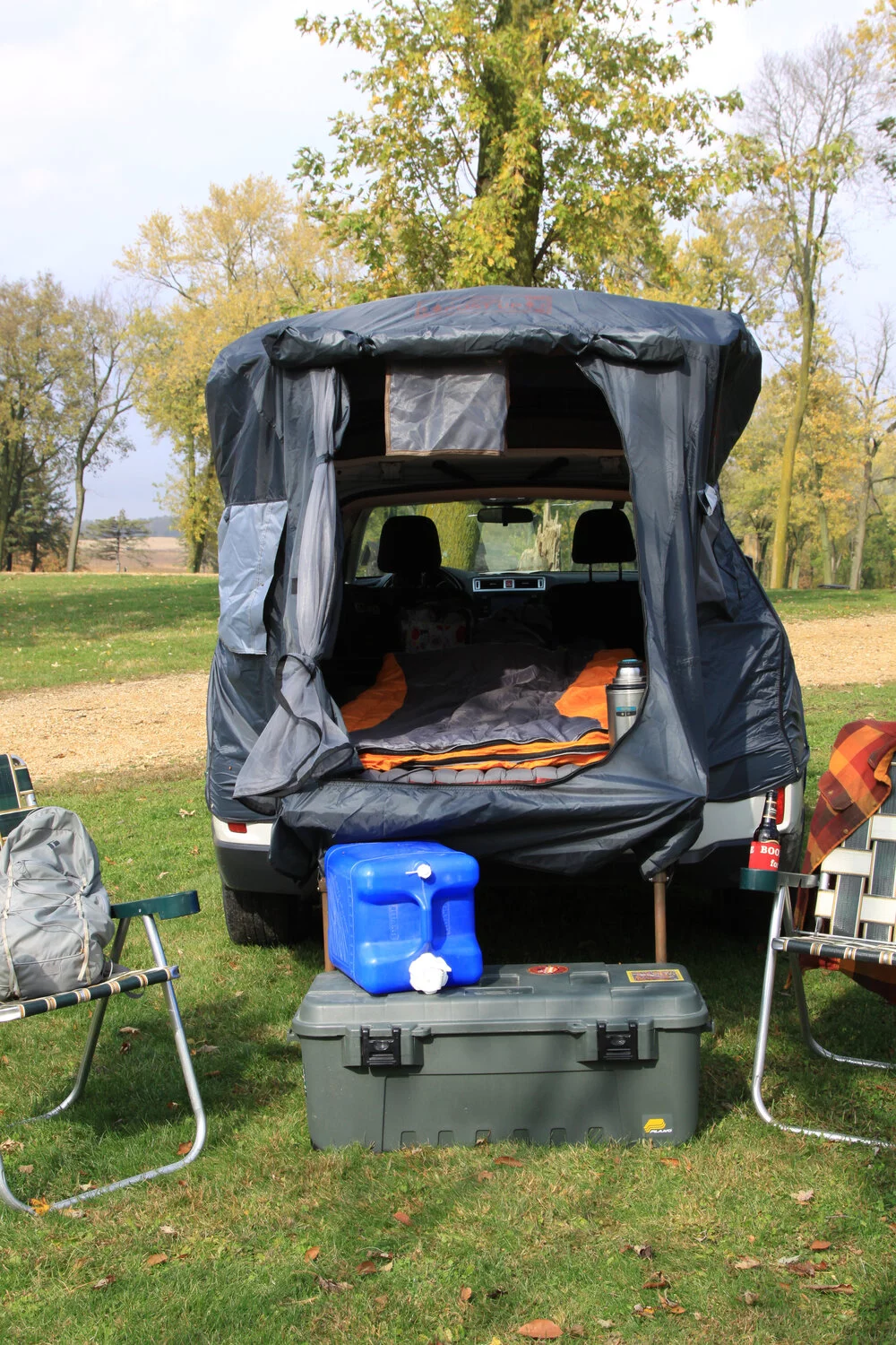 The sleeping platform is a little larger than a twin bed, offering plenty of space for one or a cozy night of sleep for two