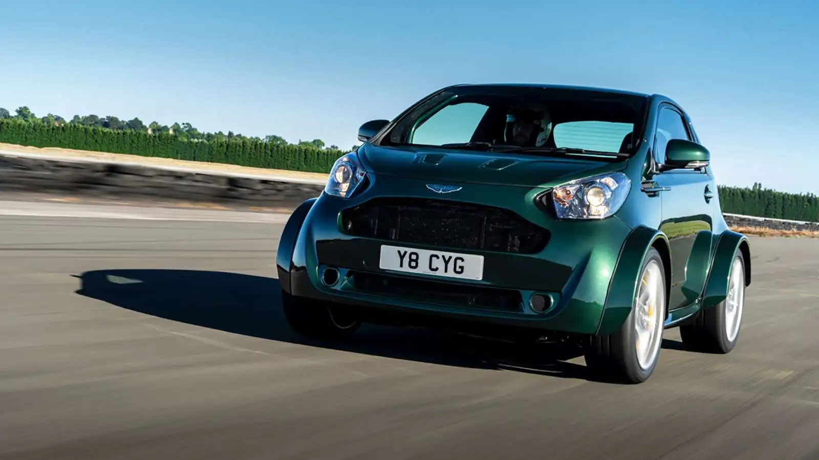 At the Goodwood Festival of Speed, Aston Martin debuted a one-off, beefed up Cygnet with a V8 beneath the bonnet