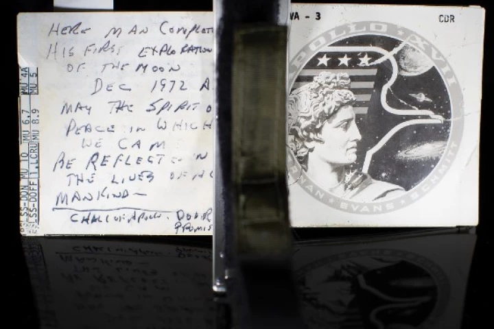 The checklist included notes for Cernan's last words on the Moon