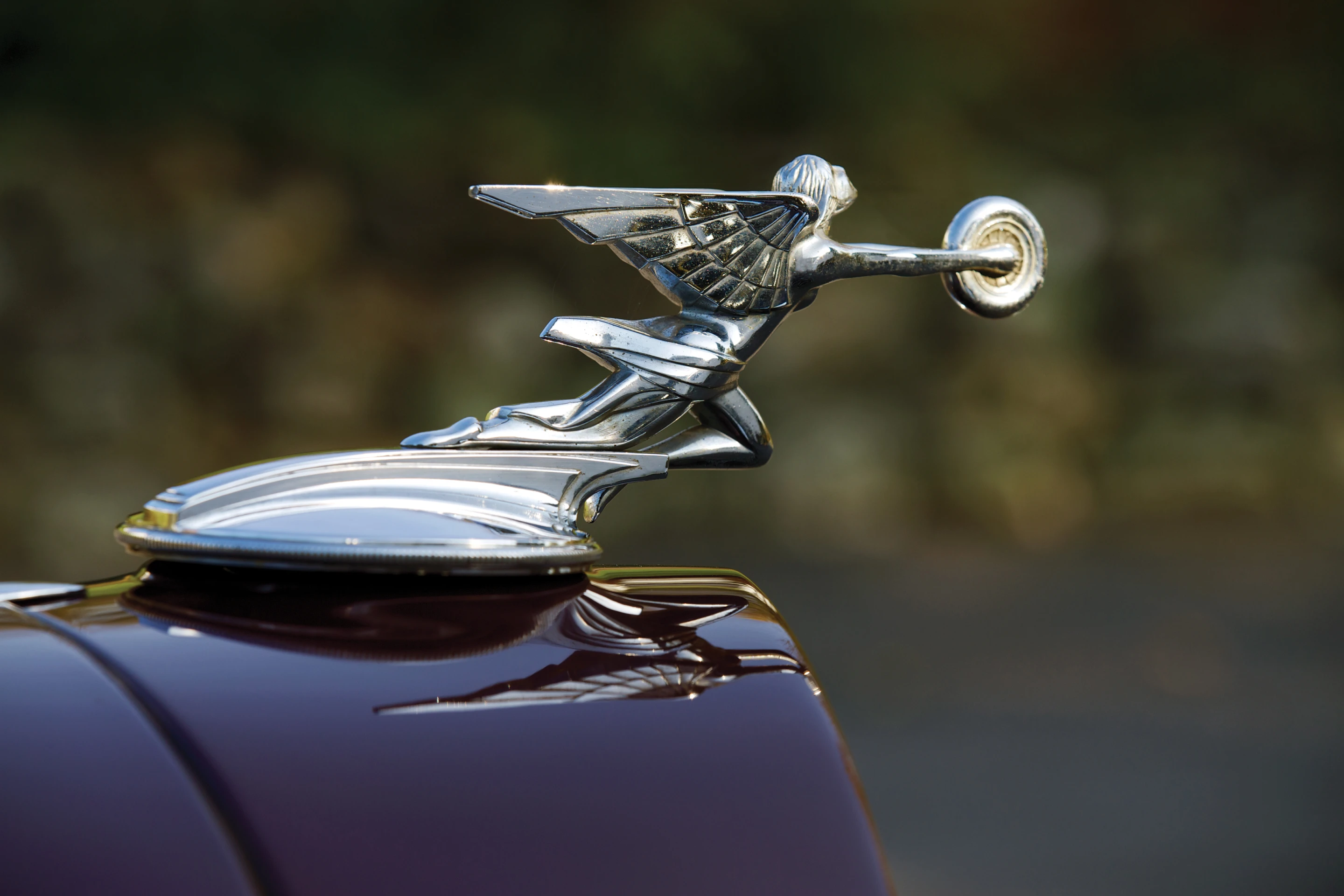 The restored Packard Twin Six Individual Custom Convertible Sedan retains all of its original body panels