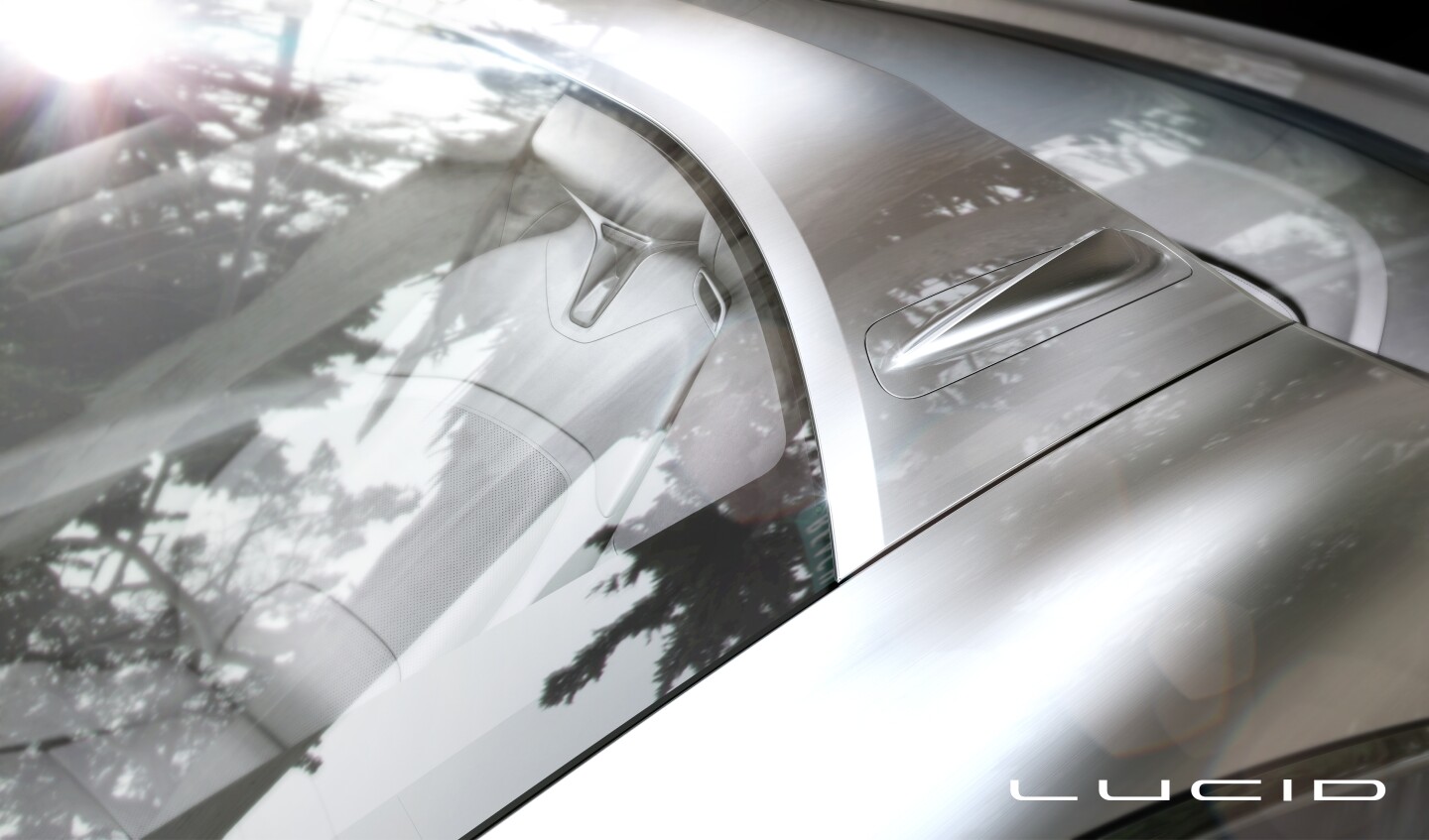 Lucid Motors: luxury interior with glassed-over canopy