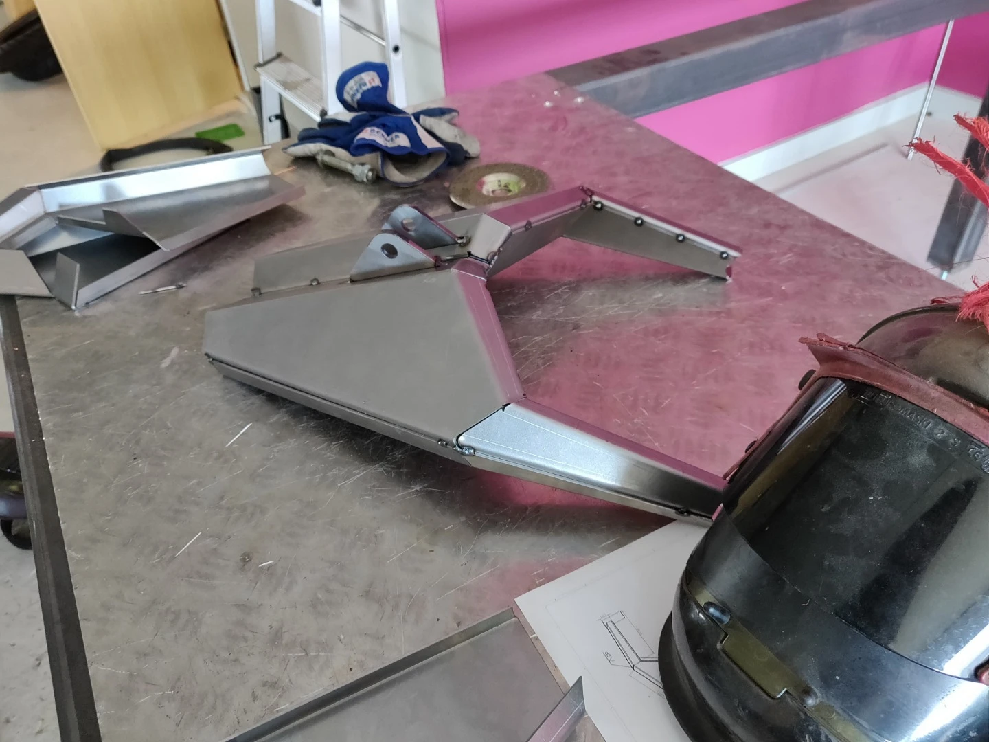 Tail section under construction