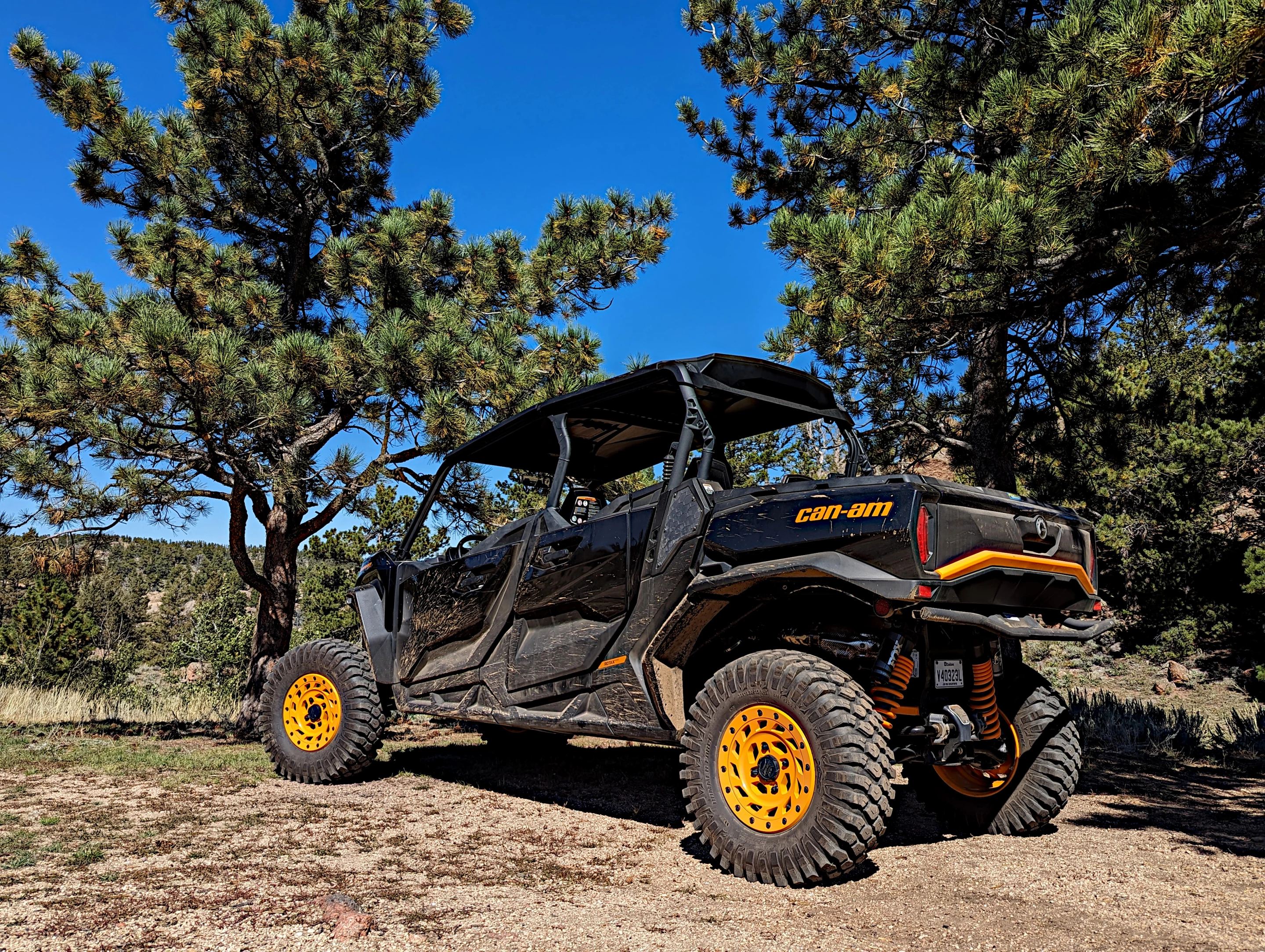 The rear-mounted engine on the Can-Am Commander Max XT-P produces abou 100 horsepower