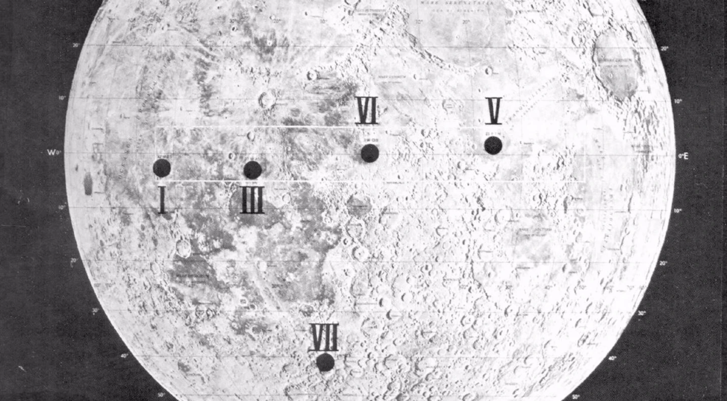 Landing sites of the Surveyor program