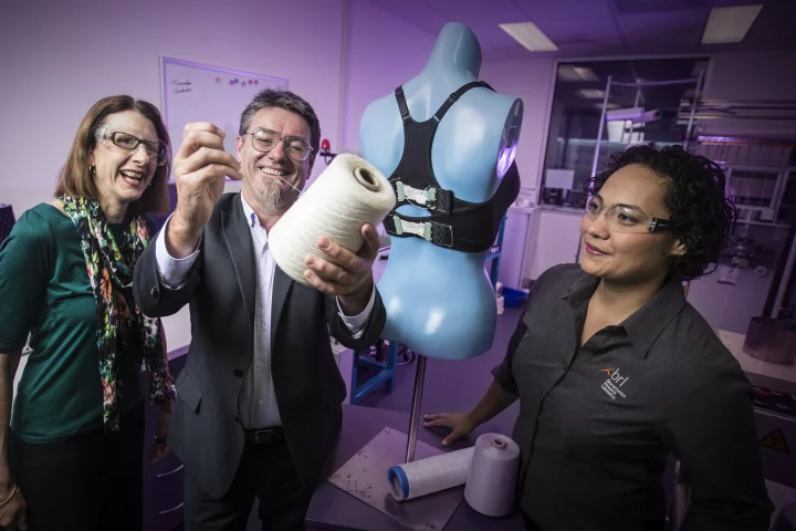 Newly developed actuators and "smart yarn" have been used to create the Bionic Bra (Photo: University of Wollongong)