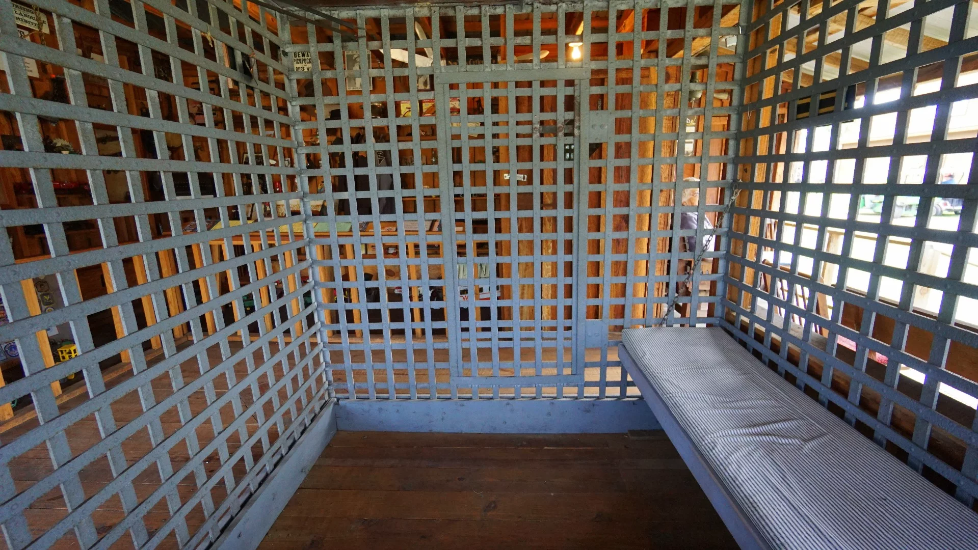 Perp's eye view - if this were 1885 you might be sharing a bunk with the nationally famous "Sarasota Vigilante Gang" who were held in this cell