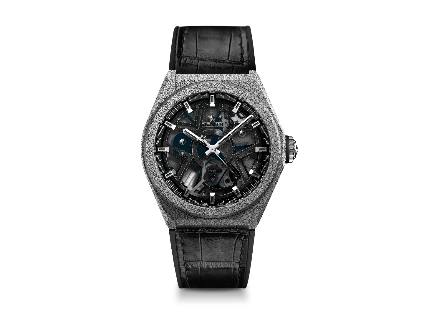 The Zenith Defy Lab has a robber strap
