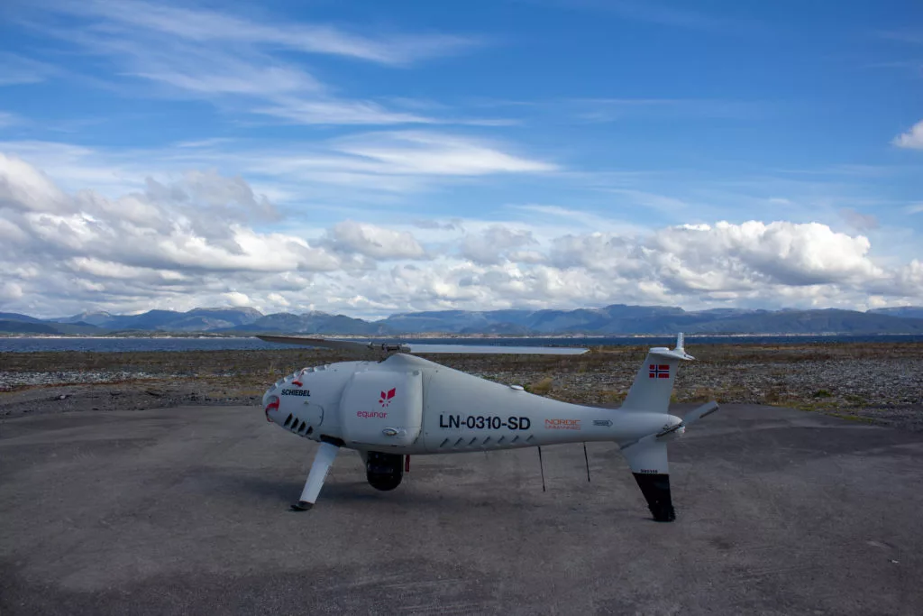 The test flight was the first to an operational oil platform