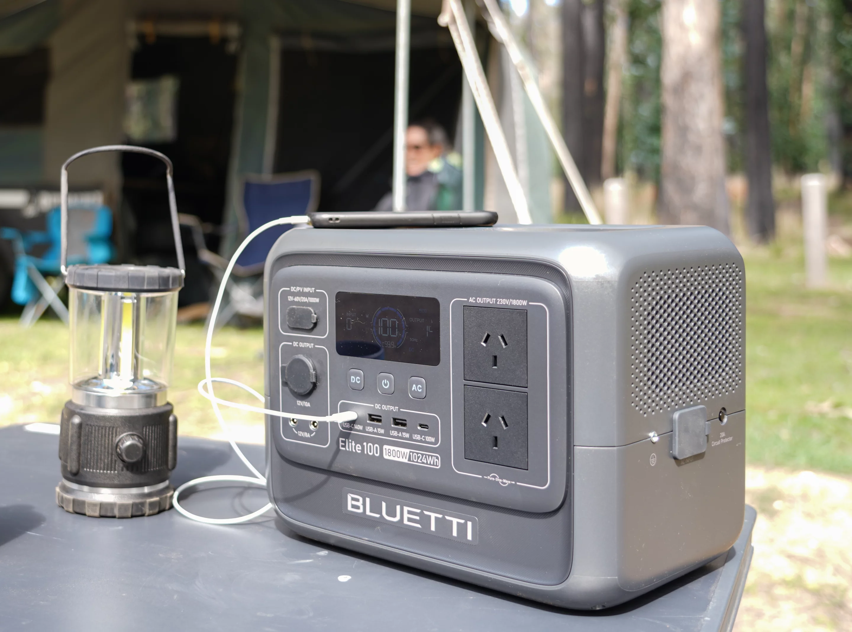 The Bluetti Elite 100 V2 comfortably supported our camping setup