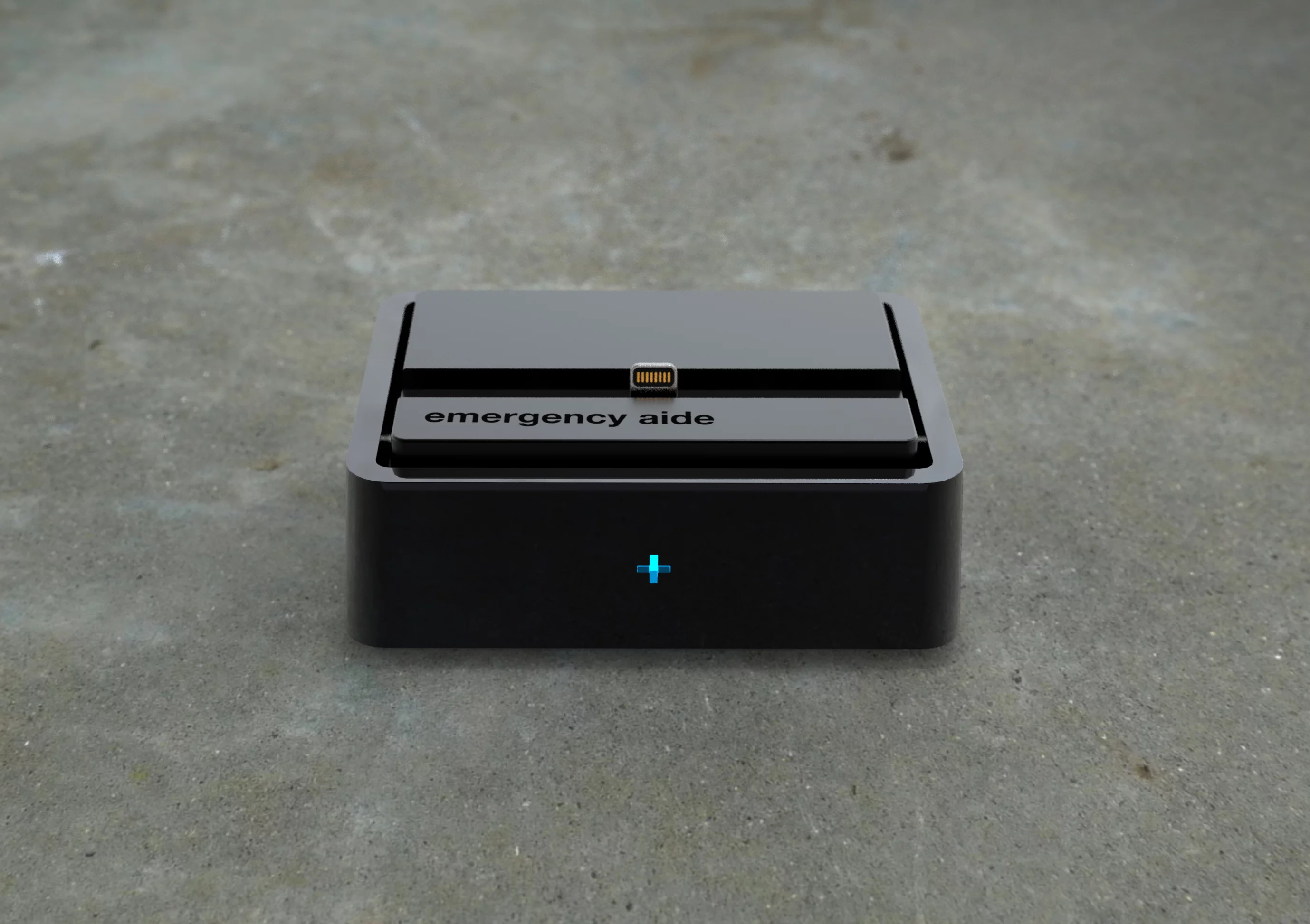 The Sense+ smartphone dock and gas and smoke detector in black