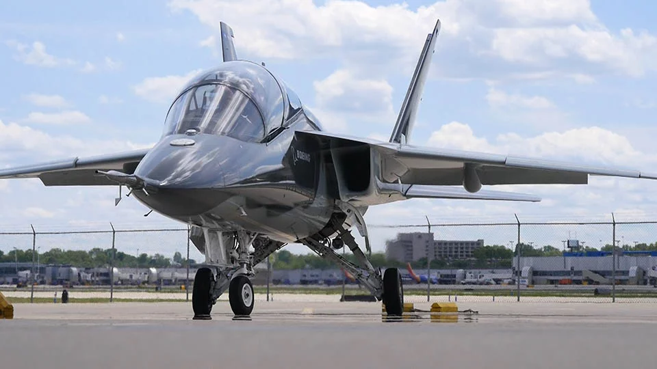 A Boeing T-7A Red Hawk taxiing