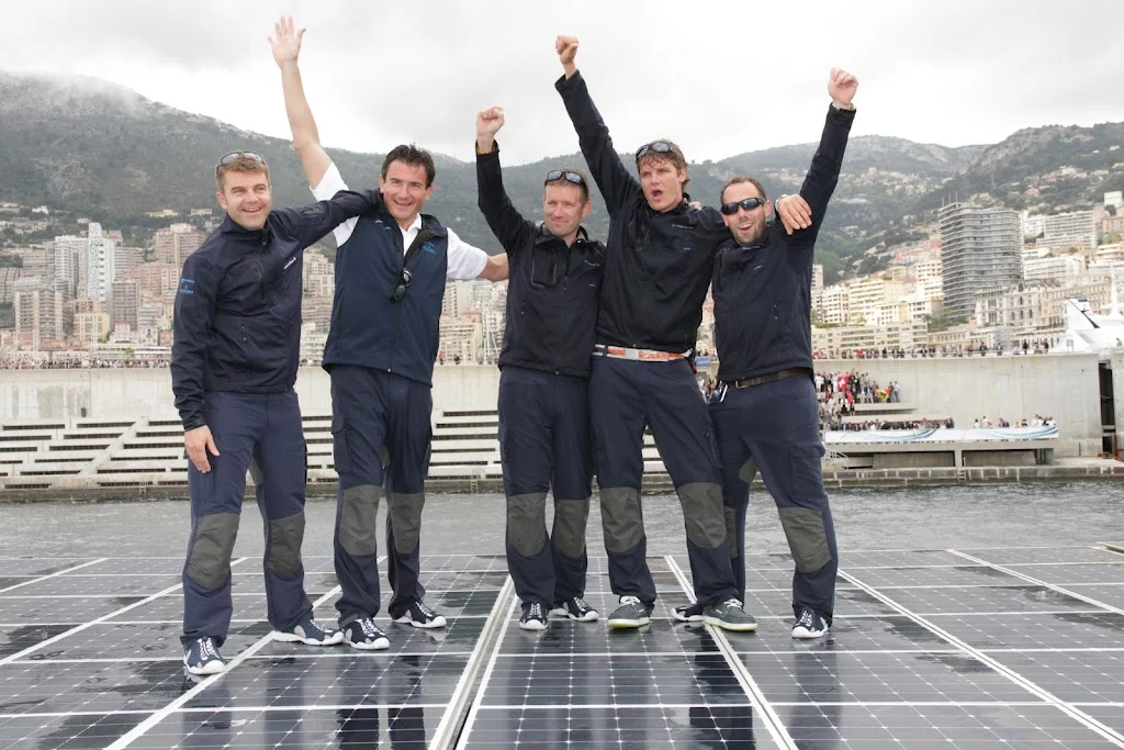 The TURANOR PlanetSolar, as it enters Monaco's Hercule Harbor
