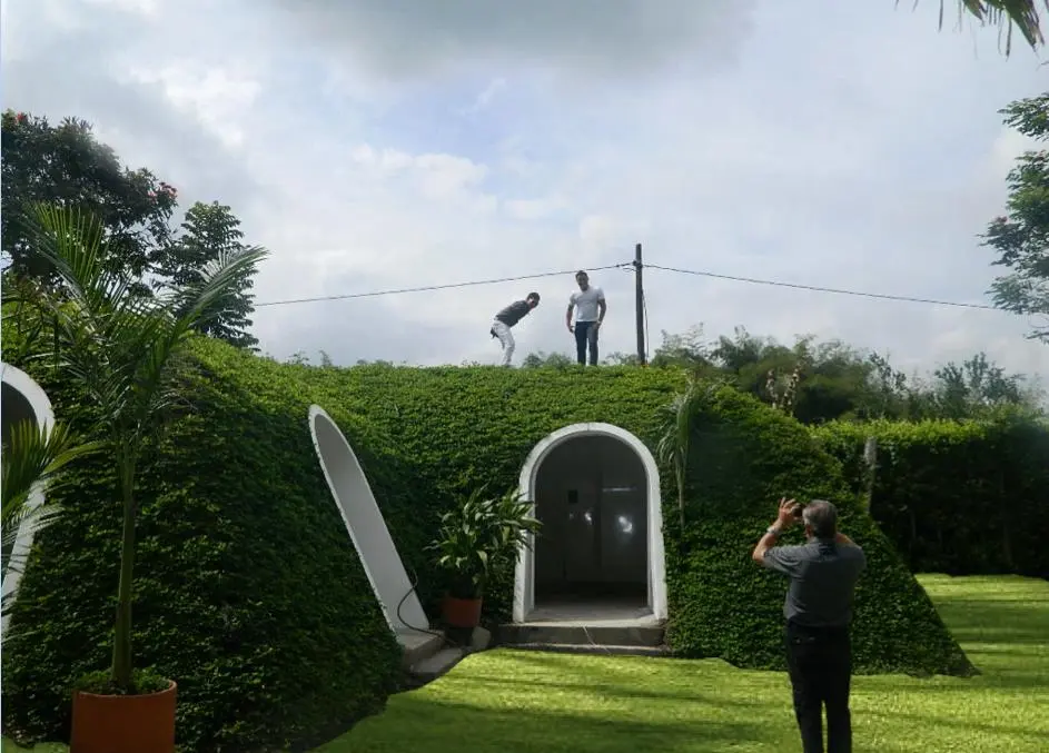 When soil is added to a Green magic Home, its weight reportedly actually helps press the sections together, adding strength instead of creating structural stress