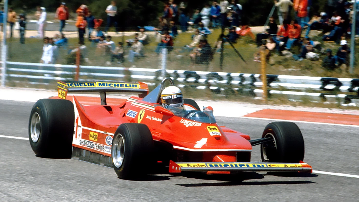 This 1980 Ferrari 312 T5 Formula 1 car was Jody Scheckter's main car in the 1980 season following his 1979 title win. Official Auction Description: BonhamsLot 45