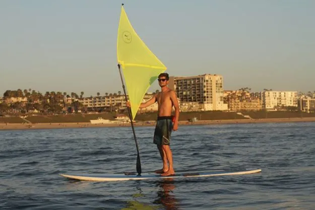 The paddle converts into a sail in a matter of seconds