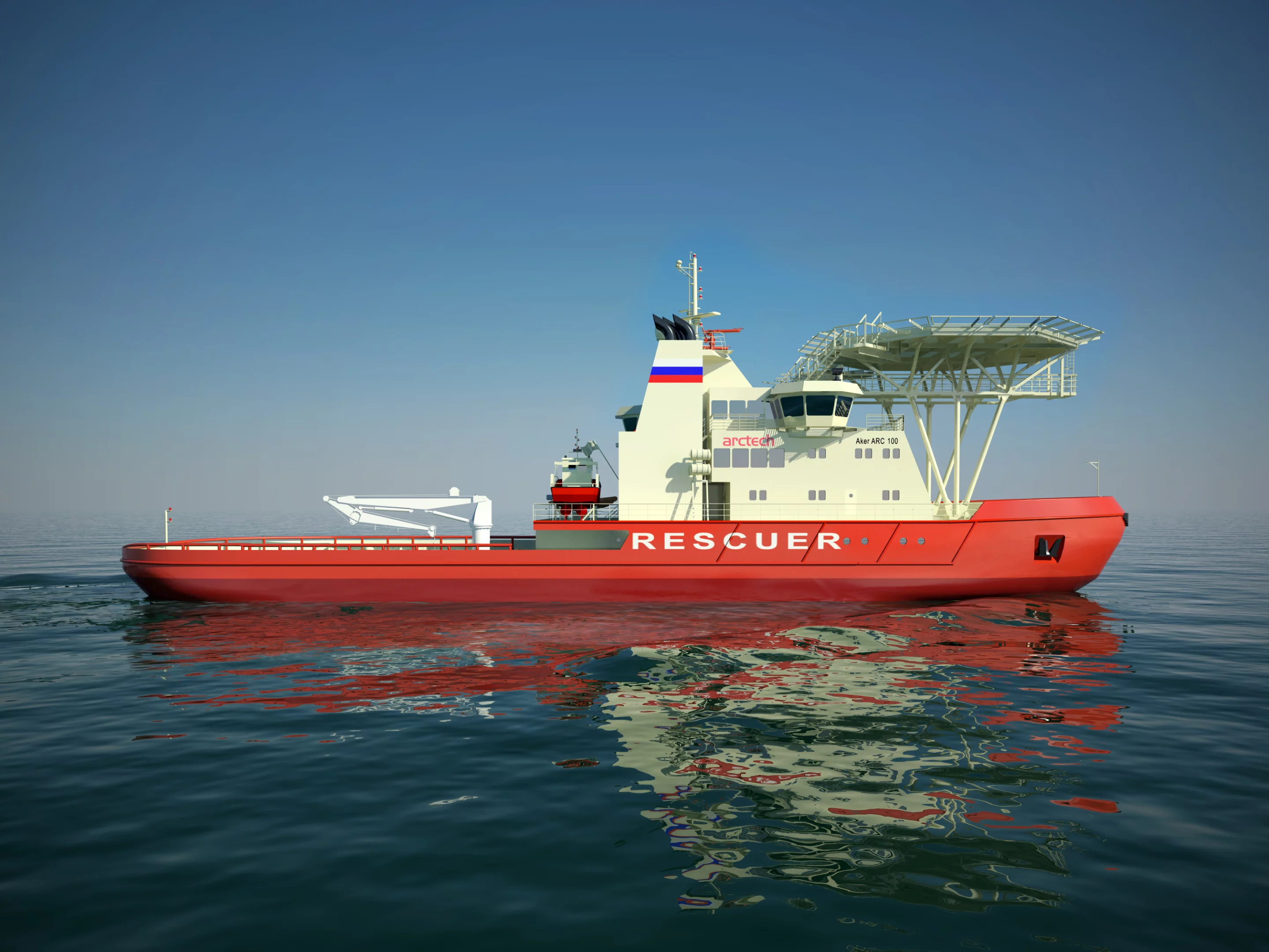 The NB 508 is being built for the Russian Ministry of Transport, and will be used not only for icebreaking, but also for rescue and oil spill cleanup duties in the Gulf of Finland (Image: Arctech Helsinki Shipyard)