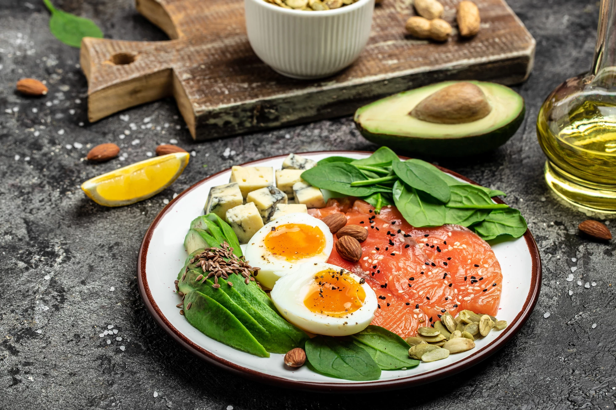 The keto diet emphasizes fats and proteins while keeping carbohydrates to a minimum