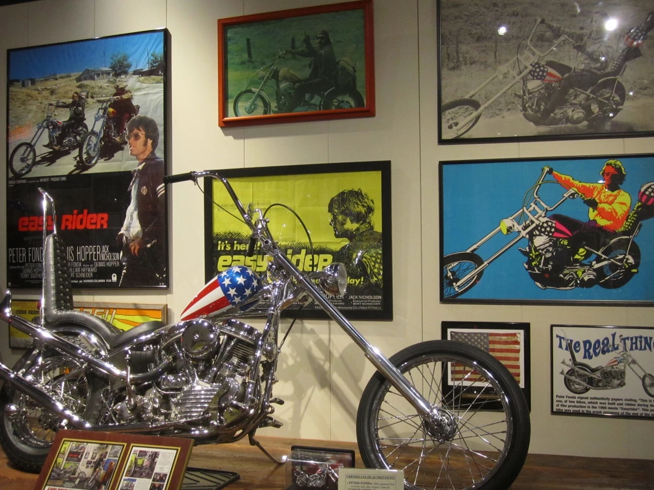 The Captain America machine has spent quite some time on display at the National Motorcycle Museum in Anamosa, Iowa and this image is courtesy of the museum.