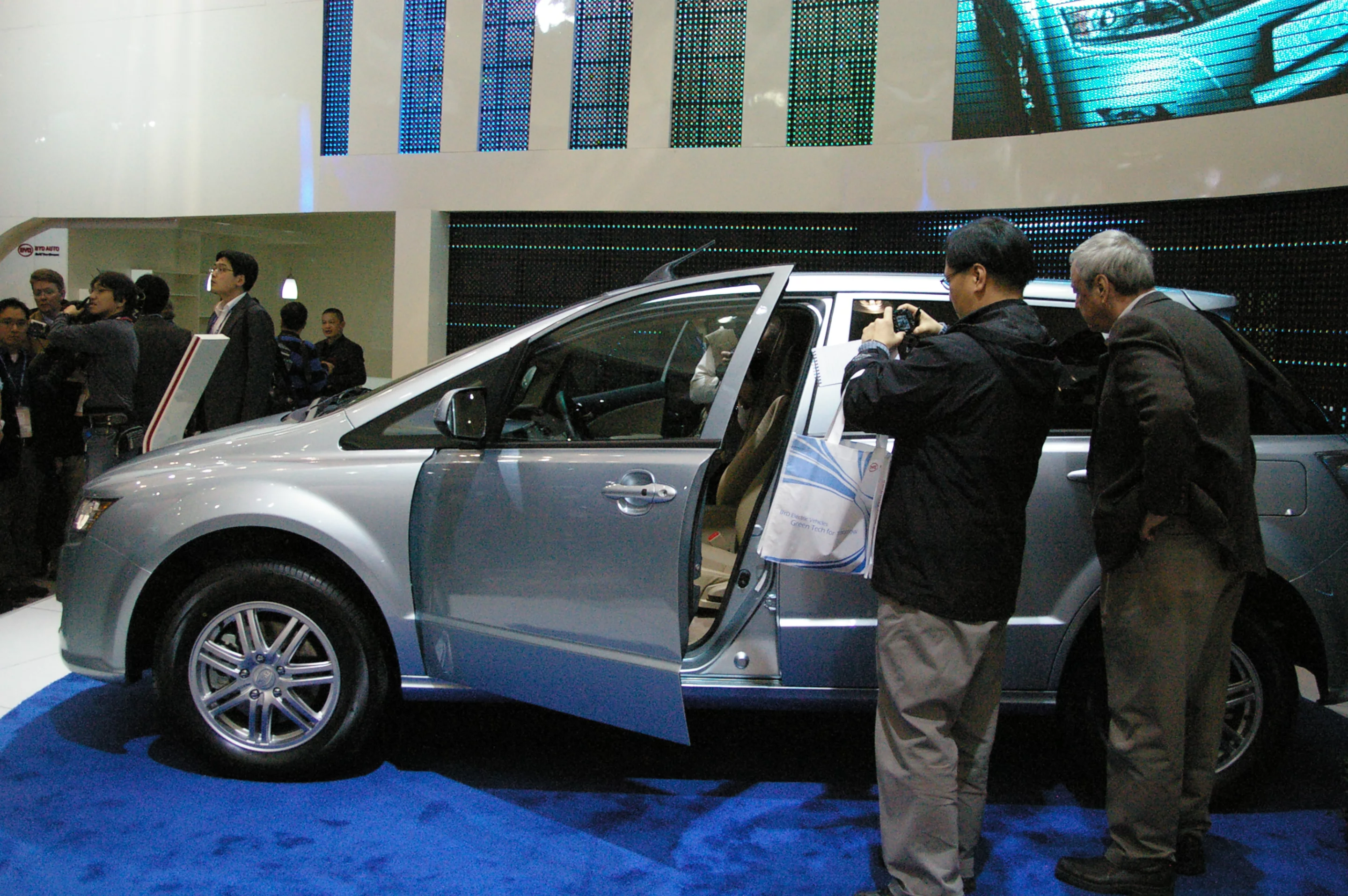 The pure-electric BYD e6, at the 2010 Detroit Auto Show