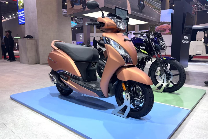 The TVS Jupiter CNG has been freshly unveiled at this year’s Bharat Mobility Expo in India