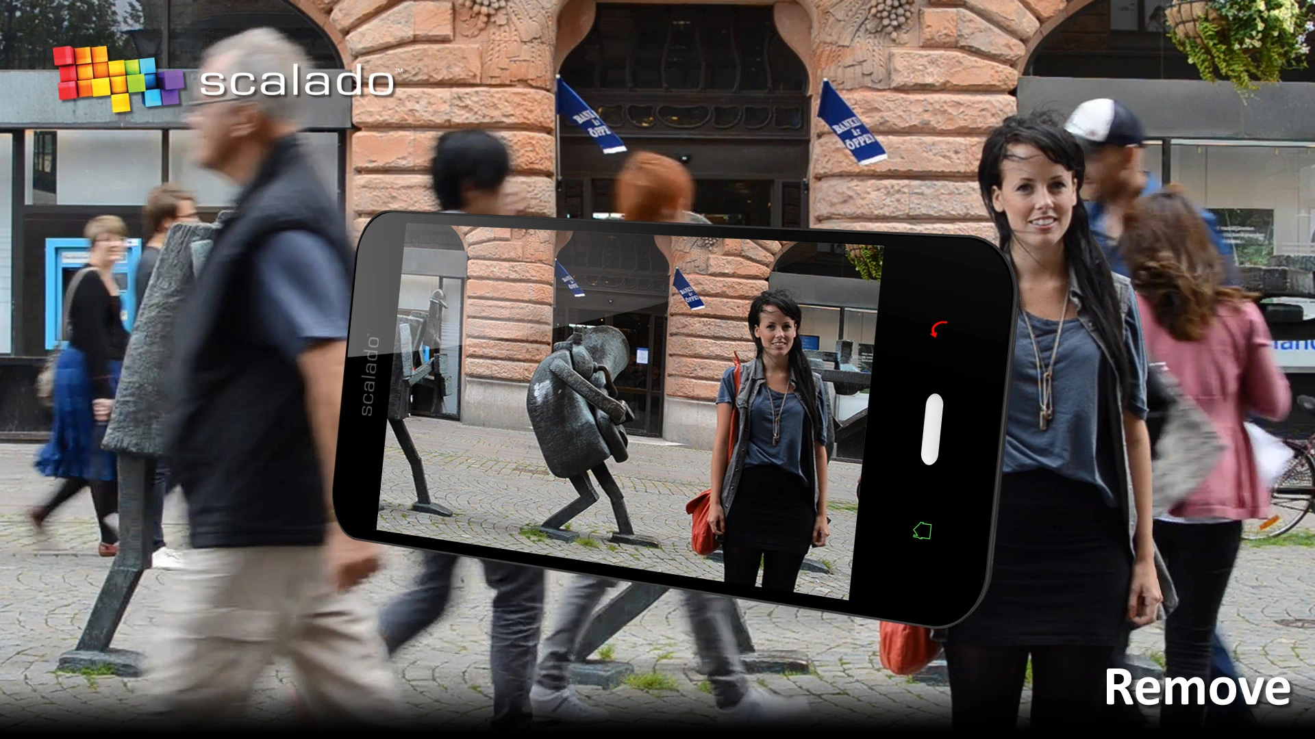 The Remove app is designed to remove bystanders from photos taken by mobile devices