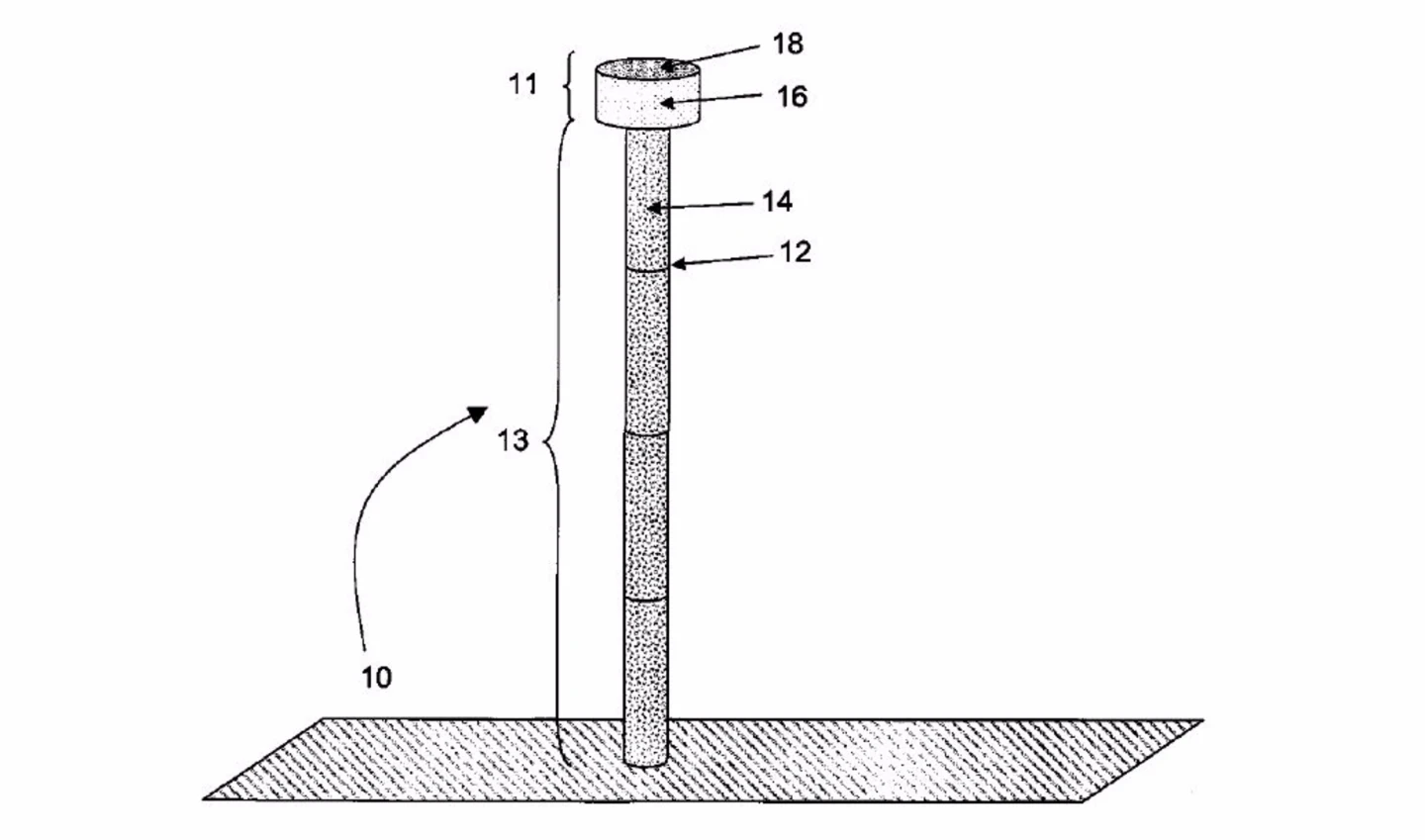 Patent drawing showing the main tower configuration