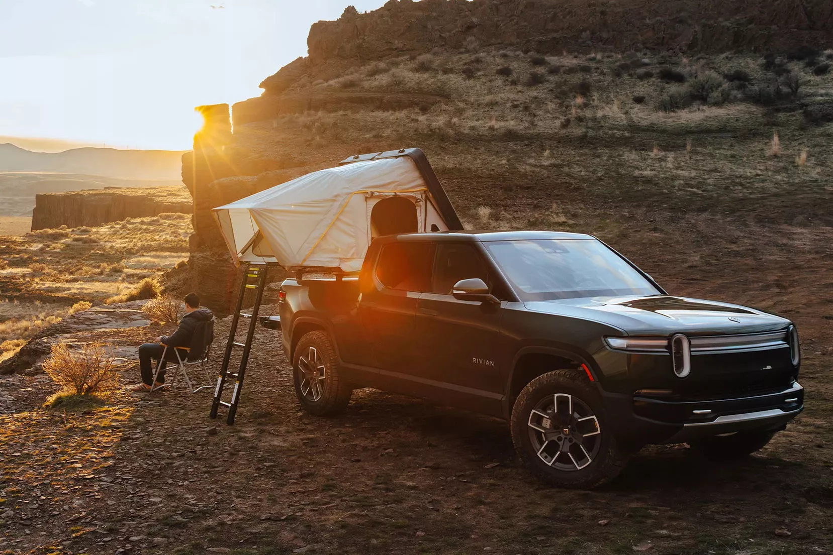 If you absolutely must have a Rivian logo on your tent, this pricey option from iKamper is your best bet
