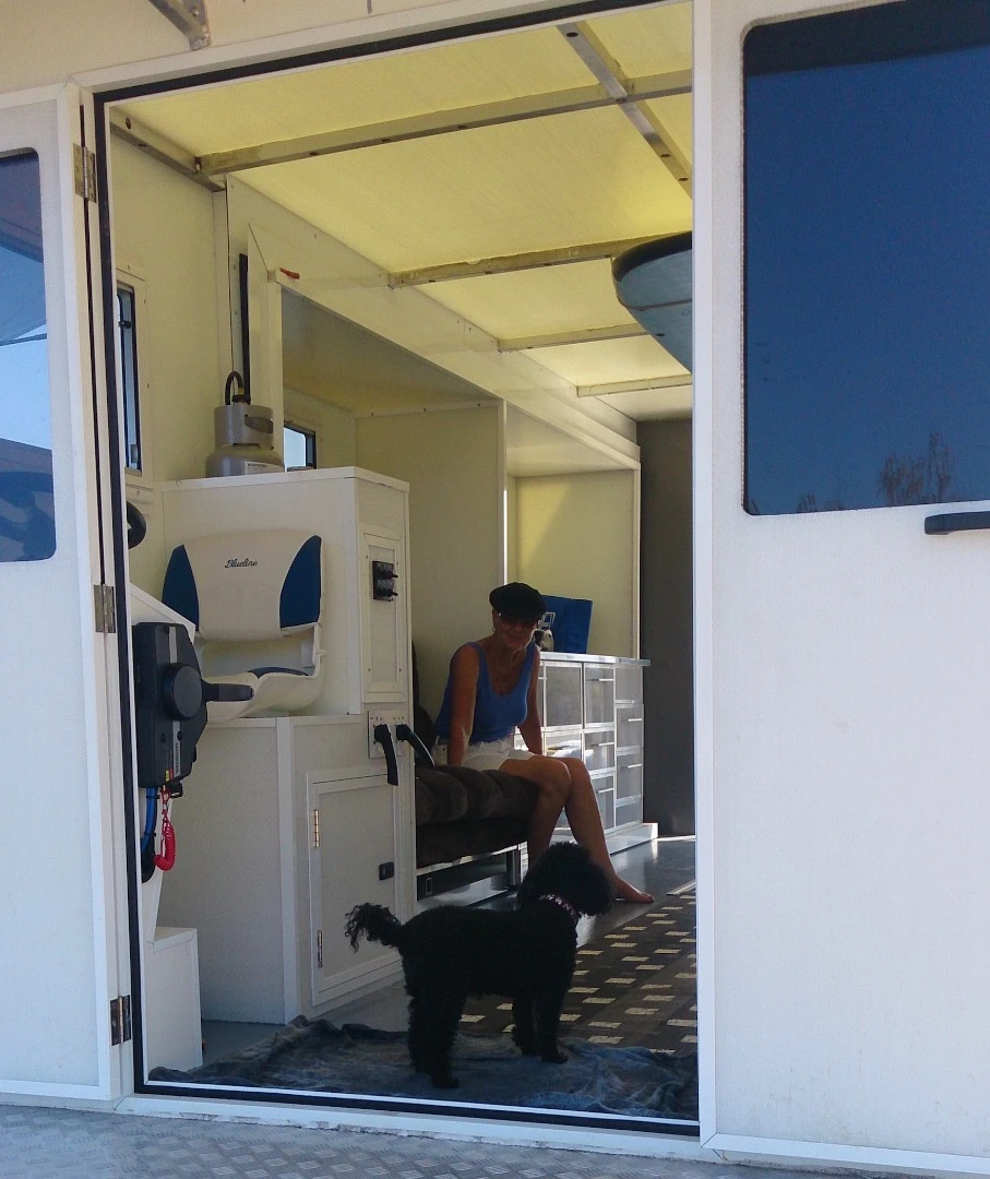 The interior includes two fold-out couches, a galley, a toilet, a shower and more