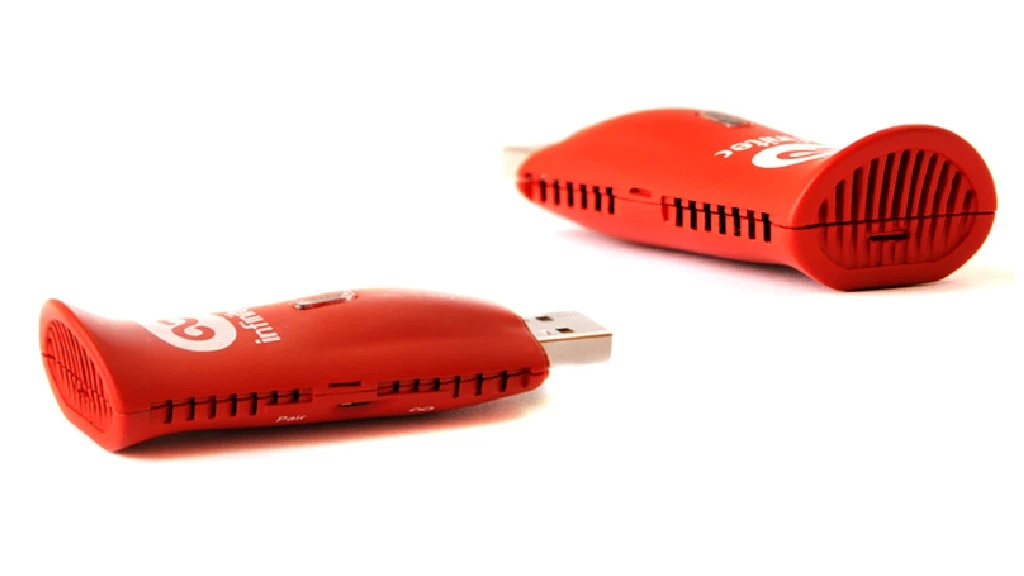 The Infinitec IUM stick lets you transfer wirelessly as much content as you can access from your laptop to any device with a USB port