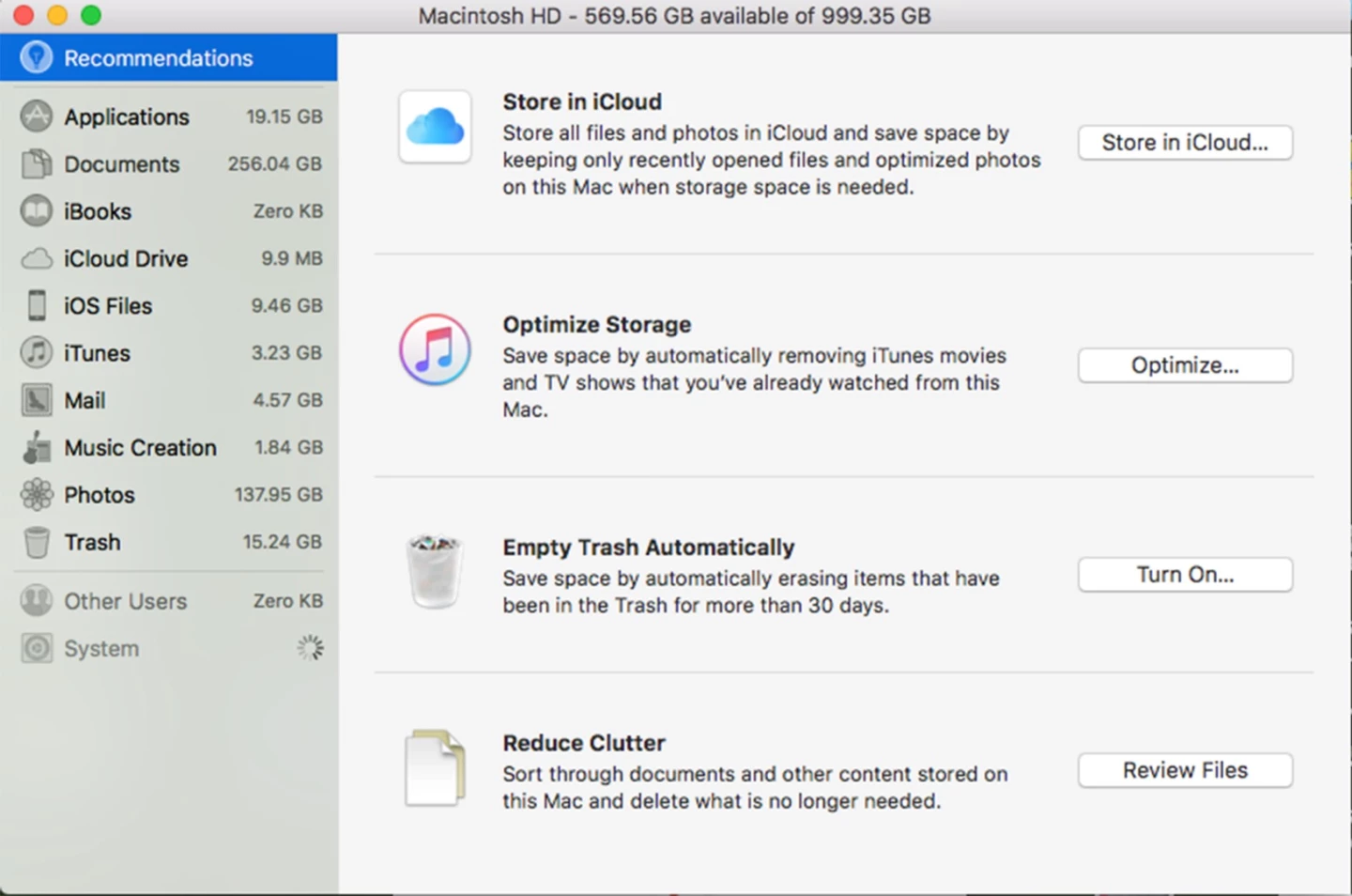 OS storage recommendations