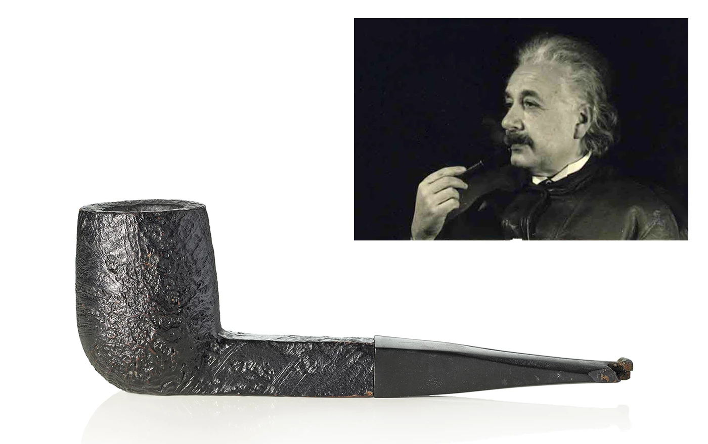 Einstein's billiard briar pipe was estimated to sell for between GBP 5,000 and GBP 8,000 when it went to auction at Christies in mid-2017. As usual, it exceeded all expectations, fetching GBP 52,500 ($67,665).