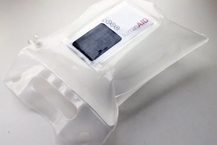 LuminAID is an extremely lightweight and easy to transport, solar-powered inflatable waterproof lantern
