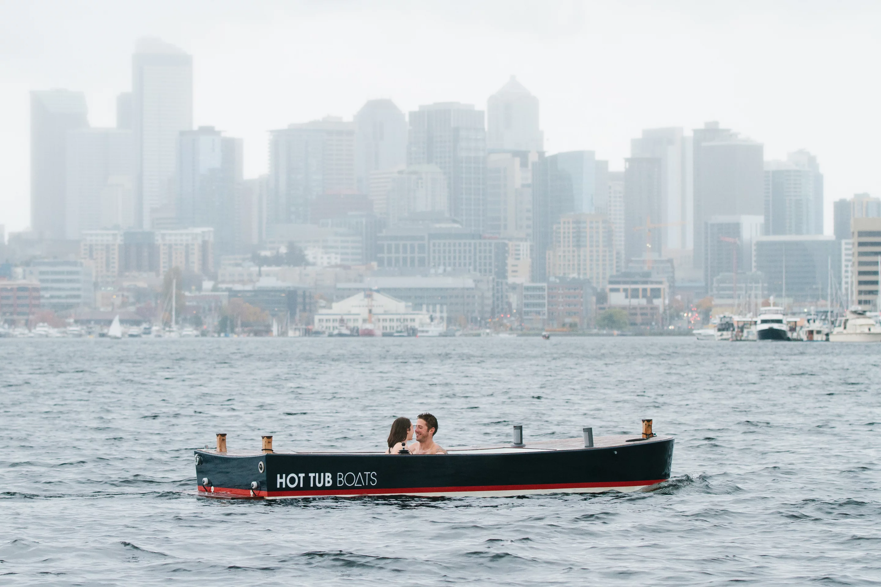 The Hot Tub Boat allows its passengers to soak while they cruise