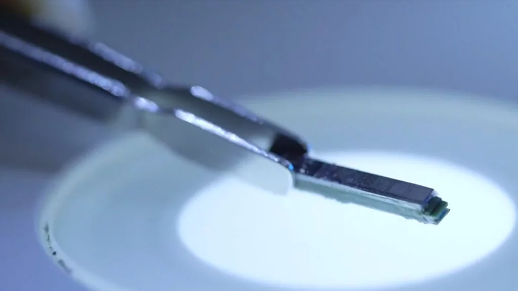 The prototype device is designed to be implanted under the skin and transmit blood test results wirelessly to a computer