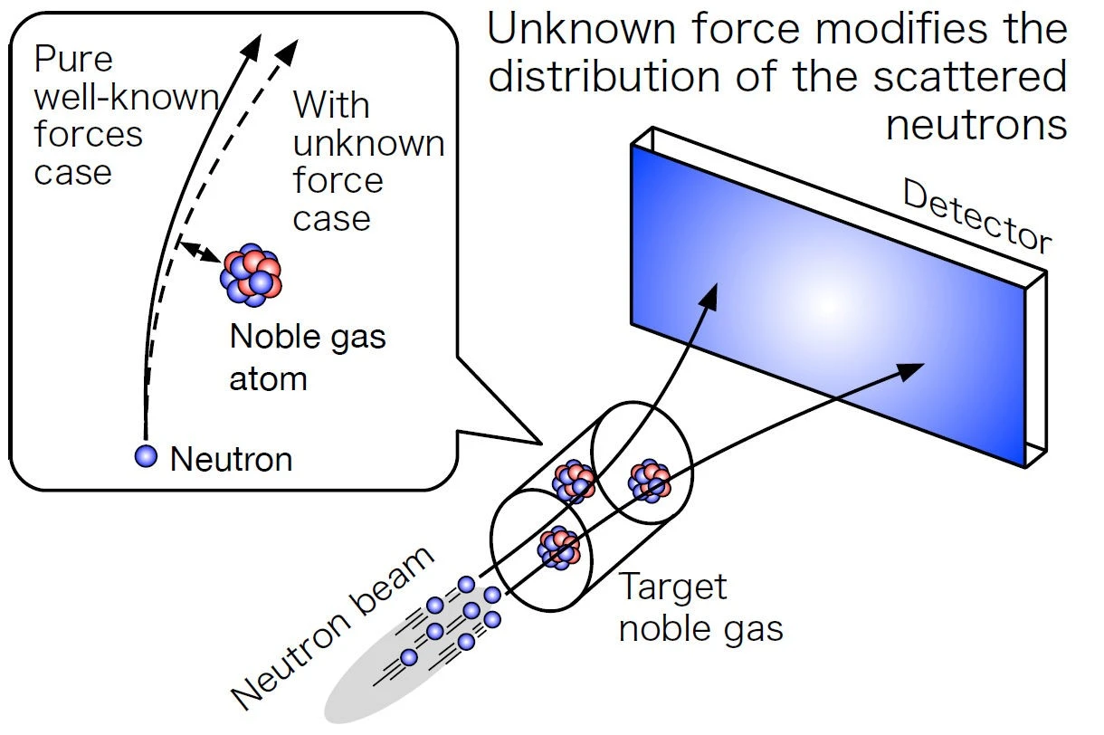 A diagram explaining how the neutron beam experiment works