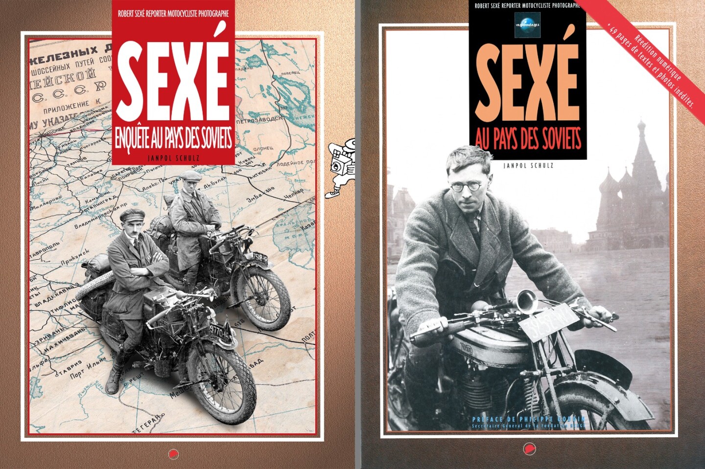 This 1926 Gillet Tour du Monde 350cc single was most likely the first round-the-world motorcycle, having been used by celebrated French journalist and traveler Robert Sexé in his motorcycle travels of 1926 as he traversed 35,000 km across Europe then Russia to Japan, then onward to cross America, all in six months. If you've never heard of Sexé, he's the fellow who is believed to have inspired Herge's TinTin character. Fans of both Sexé and TinTin take great delight in finding similarities between Sexé's photographs and frames in Herge's famous comic strip.
