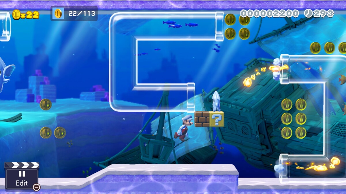 More evidence of custom goals in Super Mario Maker 2 can be seen in the coin counter in the top left