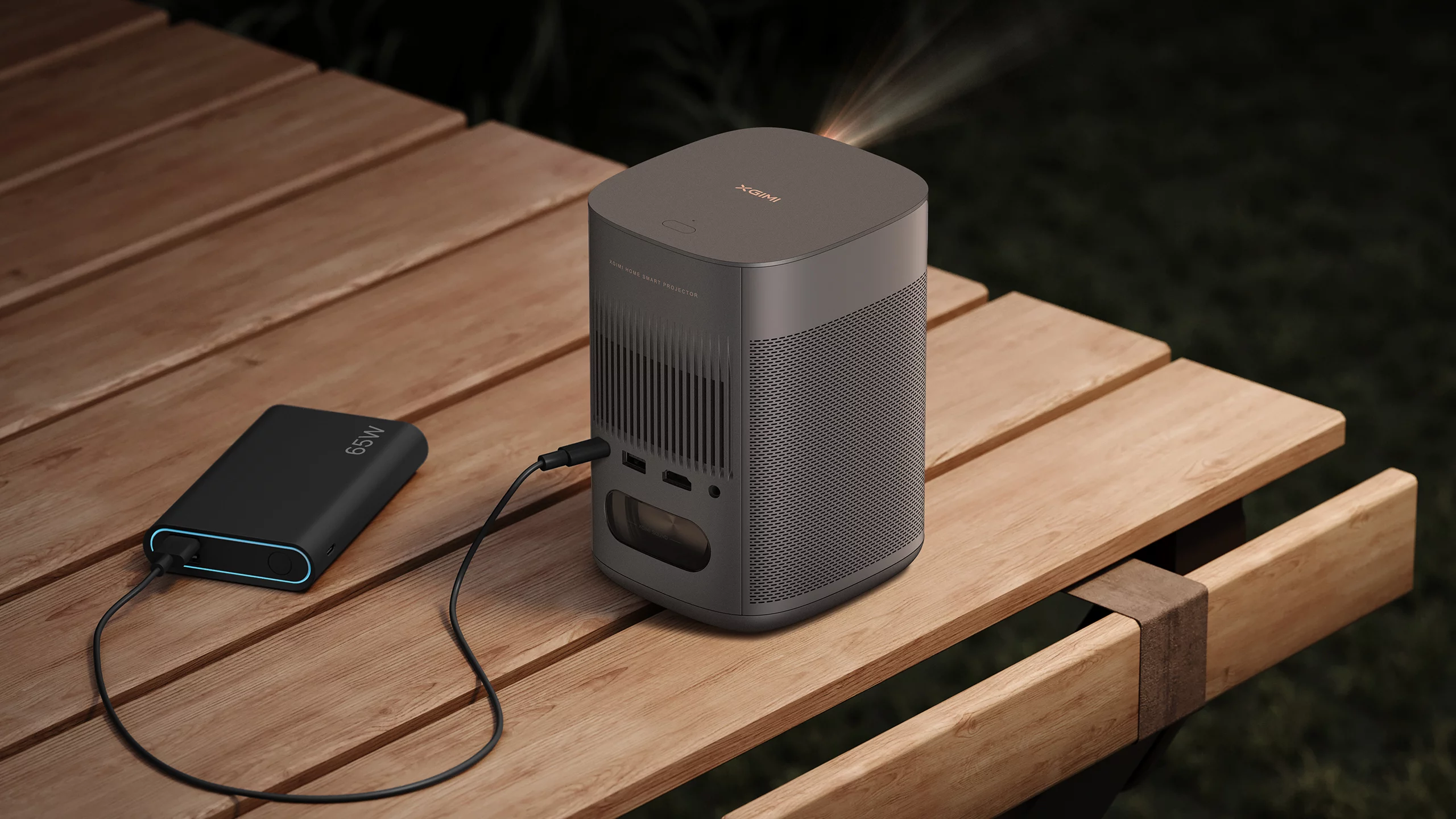 The MoGo 2 Pro is the first XGIMI projector to support power from a mobile batterybank