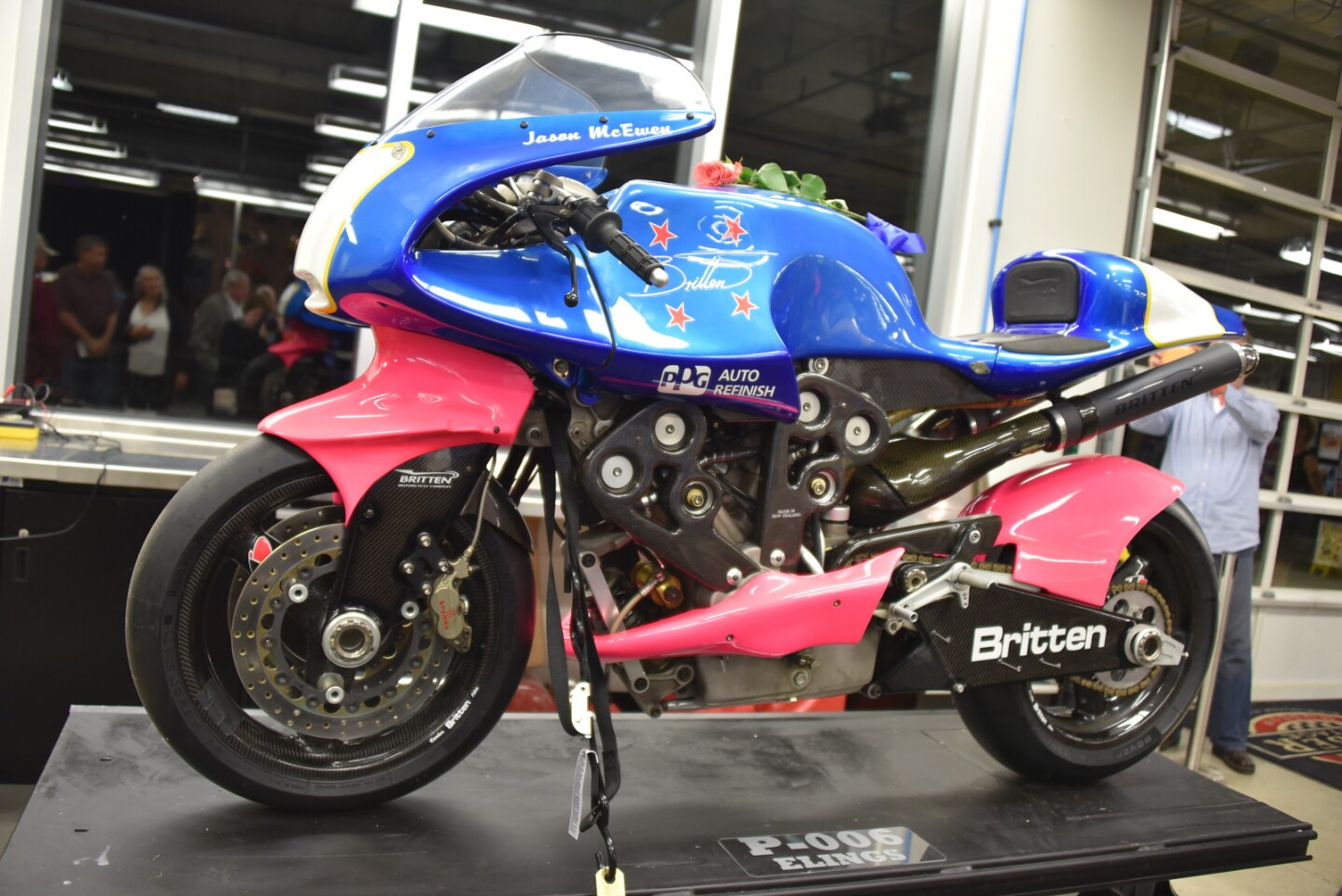 Each Britten was displayed with it's owners name and production number