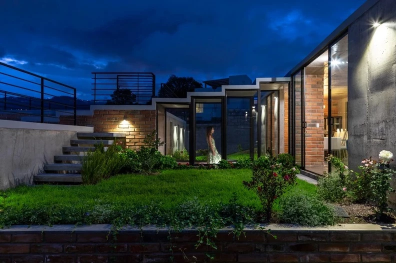 The unique family home boasts a series of intertwining private gardens