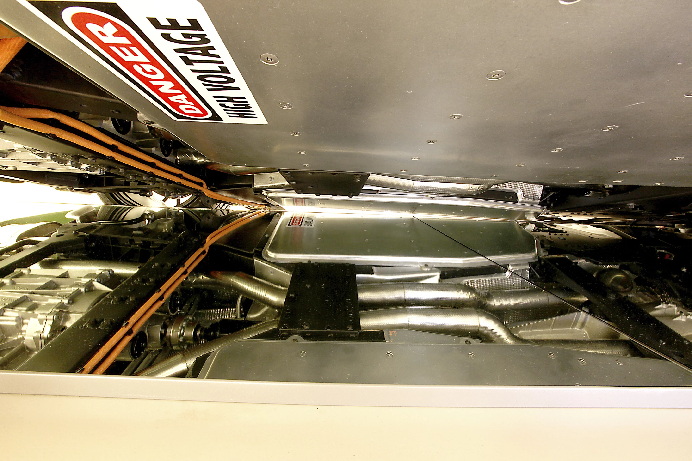 The Ferrari hybrid concept 599 HY-KERS on display at the Geneva Motor Show