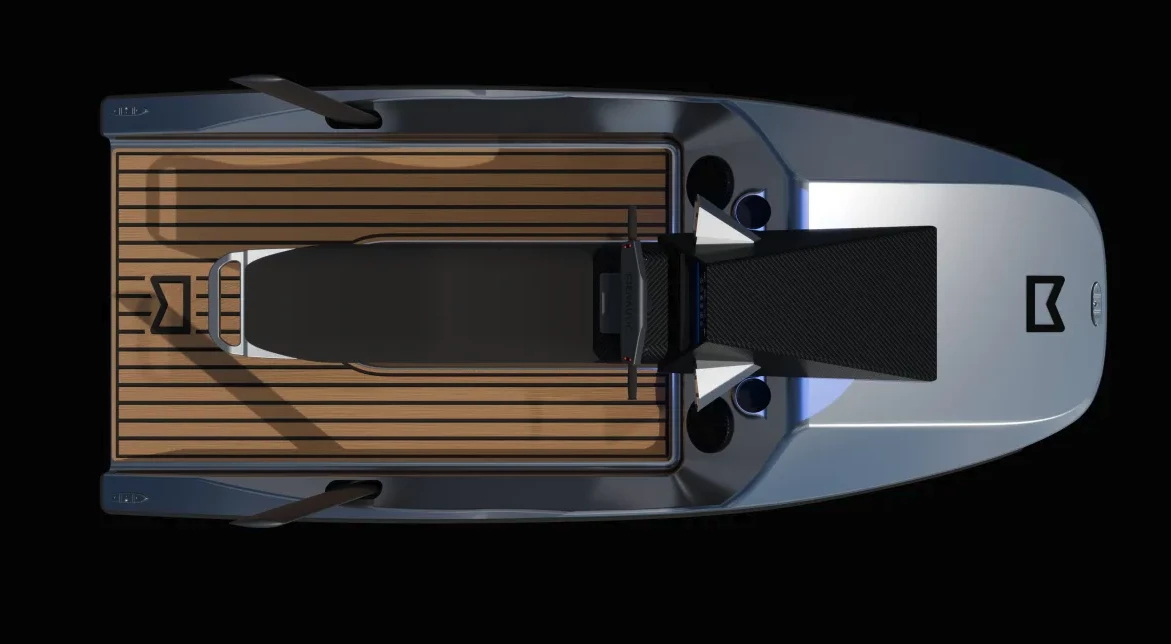 The WaveFlyer Rogue has more of a flat nautical deck than the typical jet ski, perhaps even a bit of an aft swim platform