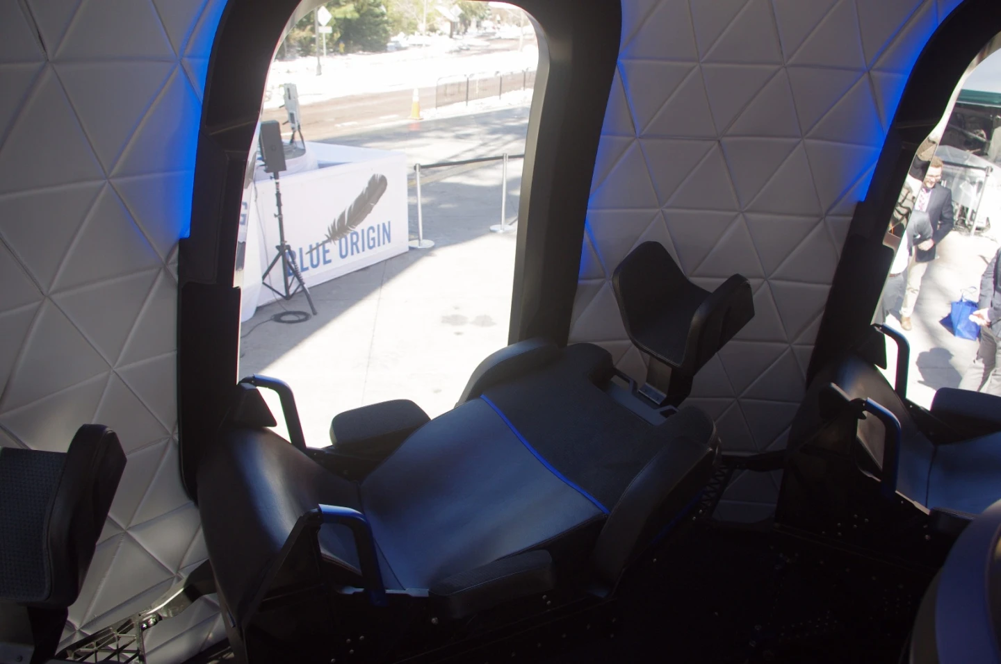 Travelers on the New Origin crew capsule will be able to recline in luxury