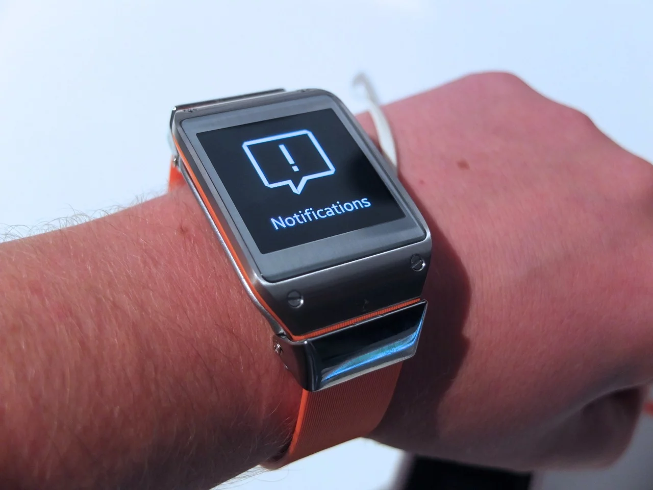It's impressive, then, that though the Galaxy Gear is by no means a small watch, it doesn't feel all that chunky wrapped around your wrist (Photo: Gizmag)