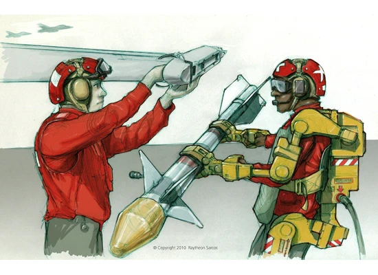 Raytheon has opted for a logistical lift and carry focus for its XOS 2 robot, presumably because it has yet to overcome the restrictions associated with tethering