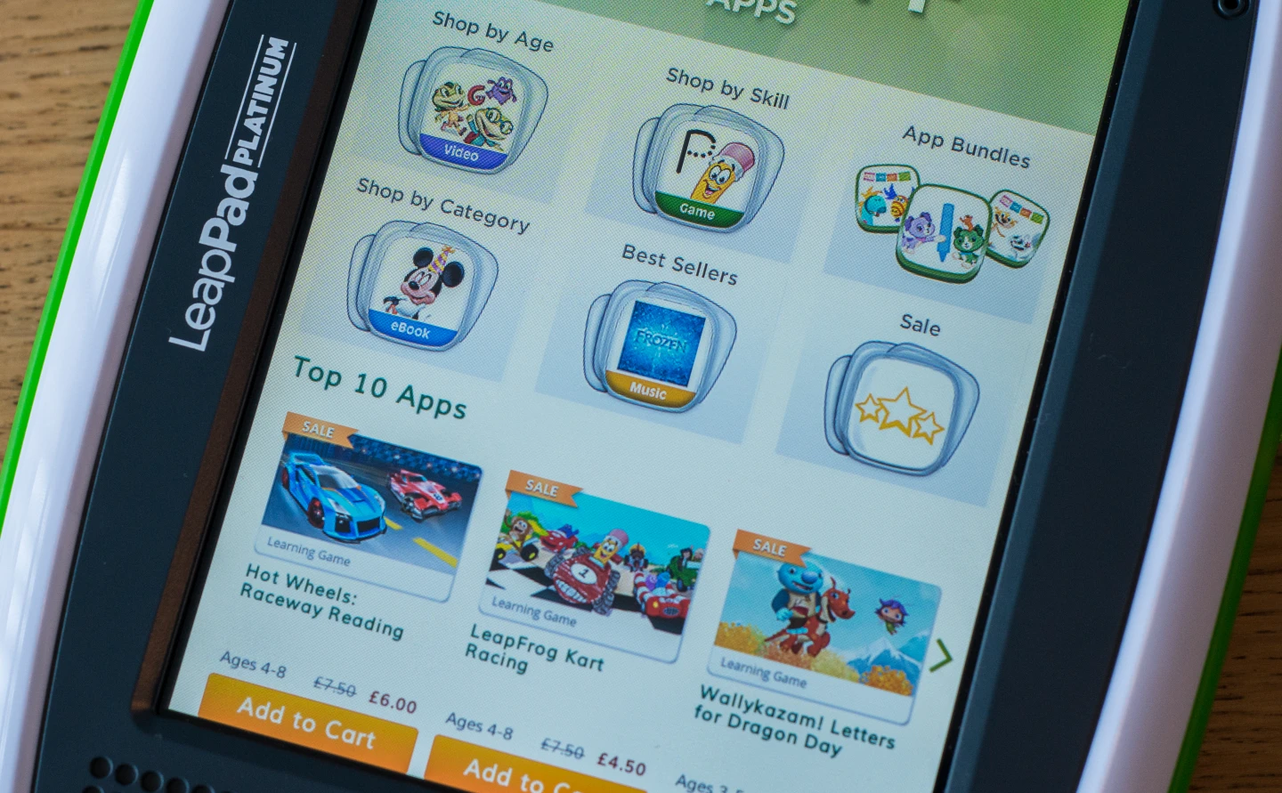 There are plenty of games and apps available for the LeapFrog LeapPad Platinum in the LeapFrog App Center