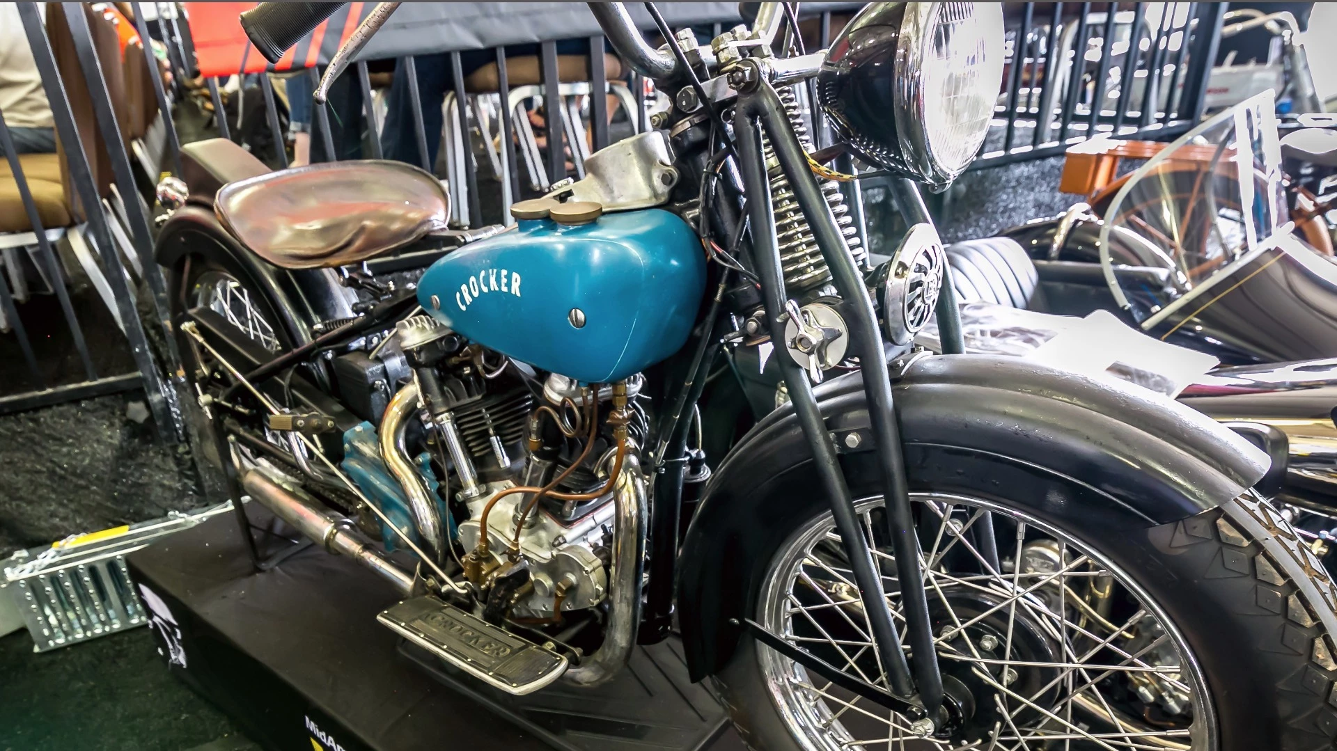 This 1938 Crocker Small Tank was passed in with what is undoubtedly the lowest high bid on a Crocker for many a year - $280,000. It was estimated to sell for $300,000 to $350,000 so reserve price was only $20,000 away and the bike appeared in excellent original condition as it has been mechanically restored but with great care taken to preserve it's patina and highly original condition. If it's still available, just remember that there are only 72 Crockers extant. Mecum Auction Page Link