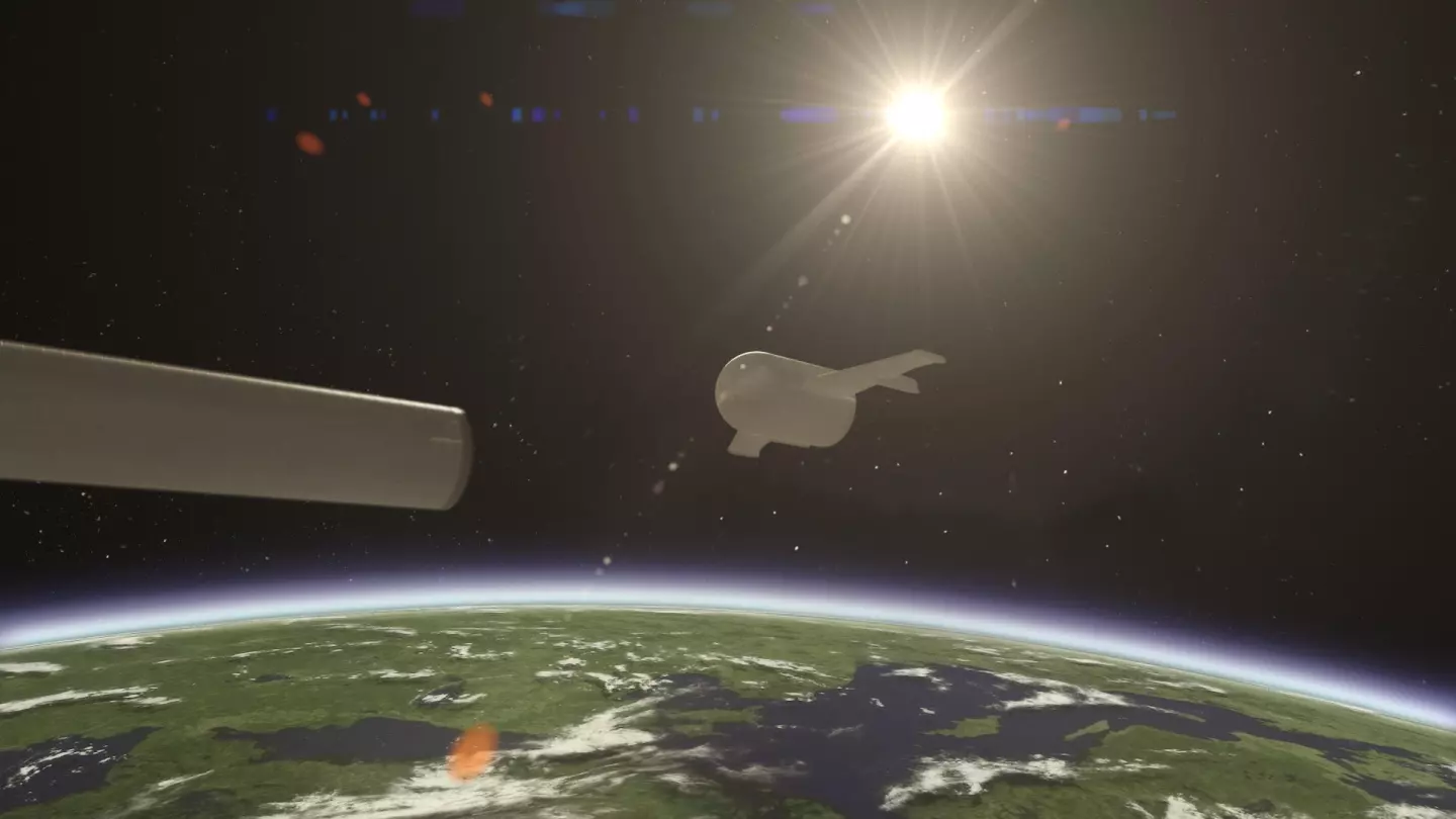 Artist's impression of Adeline separating from the fuel tank, ready to re-enter Earth's atmosphere